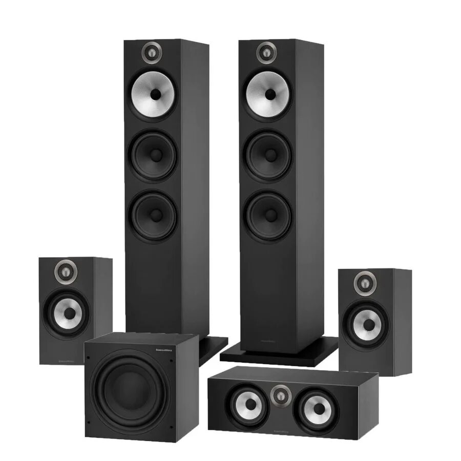 Bowers Wilkins 600 Series Anniversary Edition 51 Channel Home Theatre Floor Standing Package with BW ASW610 Subwoofer Bundle Pack