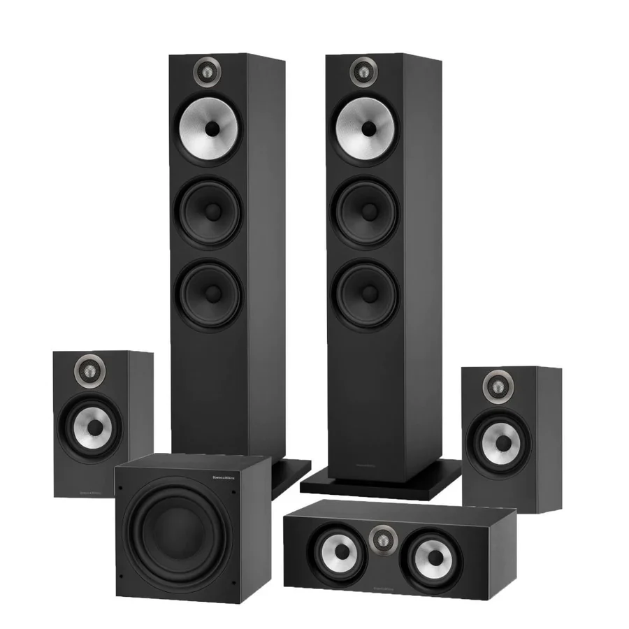 Bowers  Wilkins 600 Series Anniversary Edition 51 Channel Home Theatre Floor Standing Package with BW ASW610 Subwoofer Bundle Pack